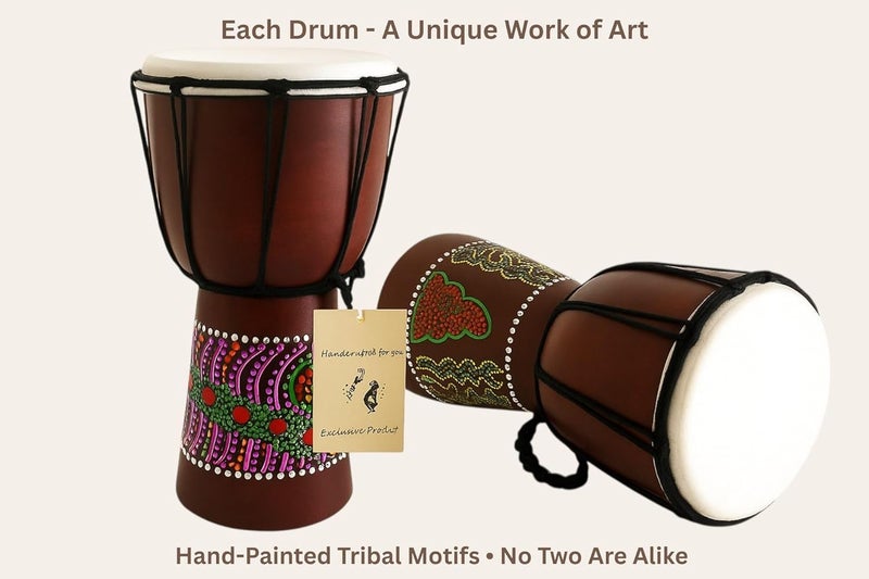 Jive Djembe Drum - Medium Size 12" High African Wood Drum with Professional Sound - Image 4
