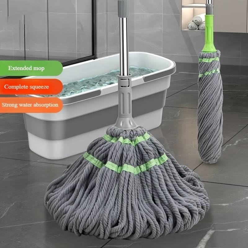 Wazdorf Microfiber Twist Mop for Floor Cleaning, Squeeze Twist Mop Stick, Durable Dust Easy to Use Floor Cleaner with 360° Rotation, Effective for Hardwood, Tile, Laminate Floors - Image 3
