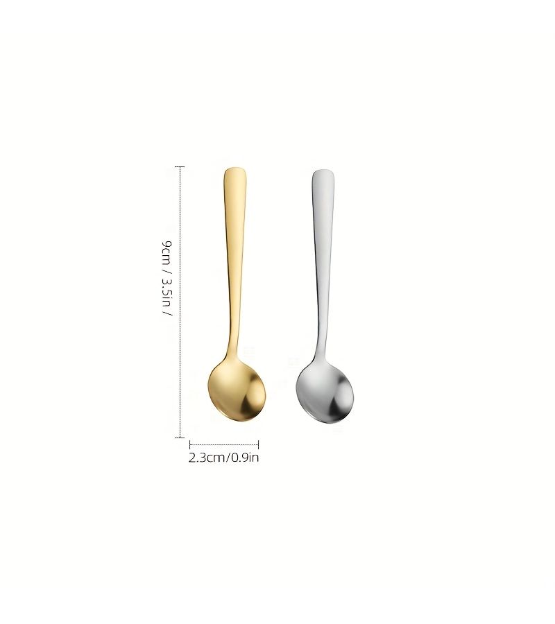12pcs Stainless Steel SUS304 Mini Scoop Set Golden Short Handle Coffee Spoon For Kitchen - Image 3