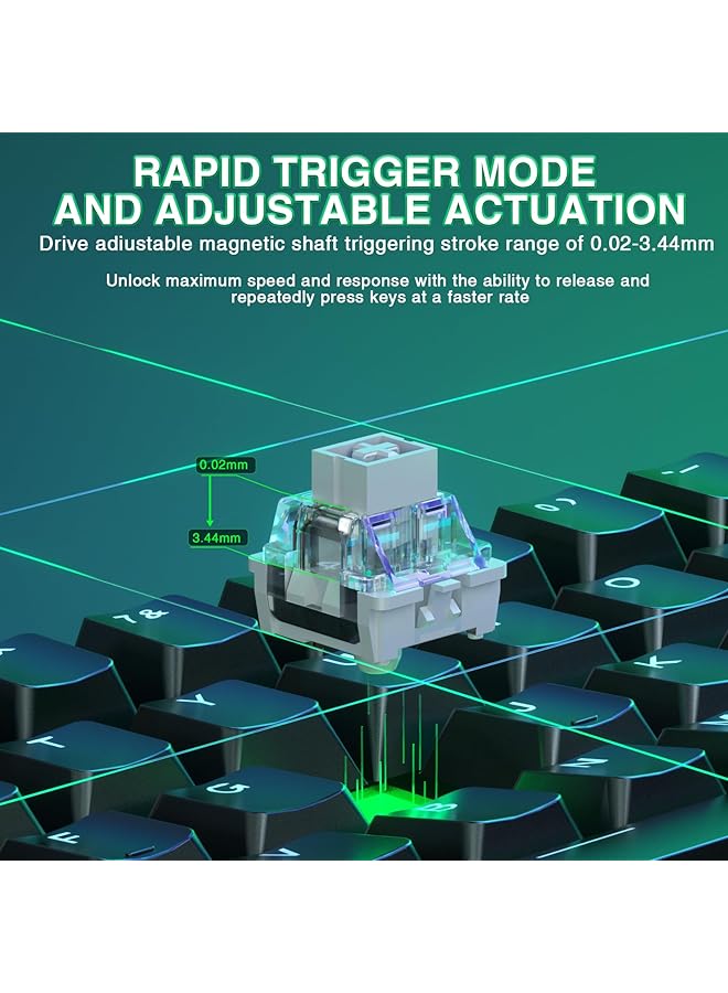 AULA Win60 He Mechanical Gaming Keyboard With Cable Hall Effect Magnetic Switches Rapid Trigger Adjustable Actuation 60% Rgb Keyboard For Pc/Mac (Black) - Image 3