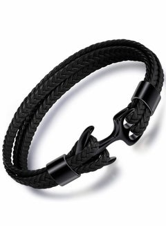 Excefore Unisex Handmade Bracelet, Multilayer Vintage Anchor Cuff Bracelet Cuff Wrap Rope Wristband Friendship Bracelet for Men & Women Jewelry  - Image 1