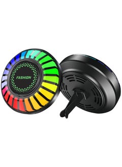 KASTWAVE Car Rhythm Atomosphere Light, Car Diffuser Fragrance Lamp with Vent Clip and 5ml Essential Oil Tablet, 24 LED Lights 100 Modes APP Remote Control Multicolor RGB Change  - Image 1