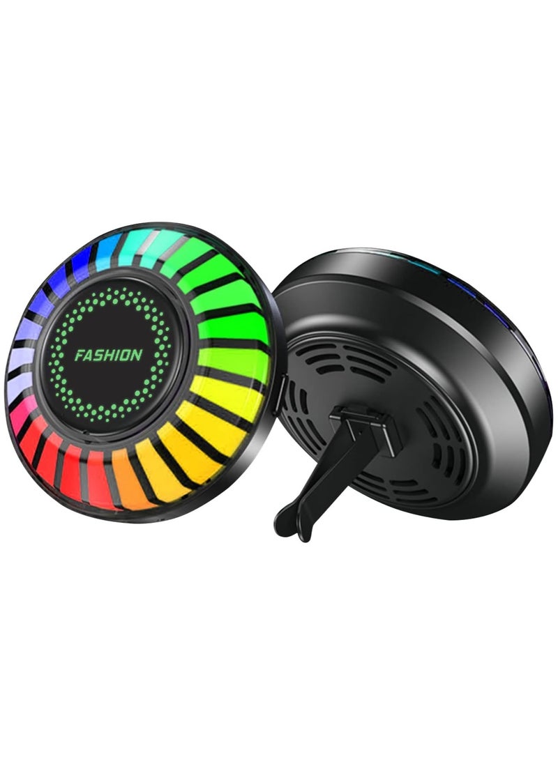 KASTWAVE - Car Rhythm Atomosphere Light, Car Diffuser Fragrance Lamp with Vent Clip and 5ml Essential Oil Tablet, 24 LED Lights 100 Modes APP Remote Control Multicolor RGB Change - Image 1