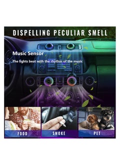 KASTWAVE Car Rhythm Atomosphere Light, Car Diffuser Fragrance Lamp with Vent Clip and 5ml Essential Oil Tablet, 24 LED Lights 100 Modes APP Remote Control Multicolor RGB Change  - Image 2