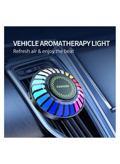 KASTWAVE Car Rhythm Atomosphere Light, Car Diffuser Fragrance Lamp with Vent Clip and 5ml Essential Oil Tablet, 24 LED Lights 100 Modes APP Remote Control Multicolor RGB Change  - Image 3