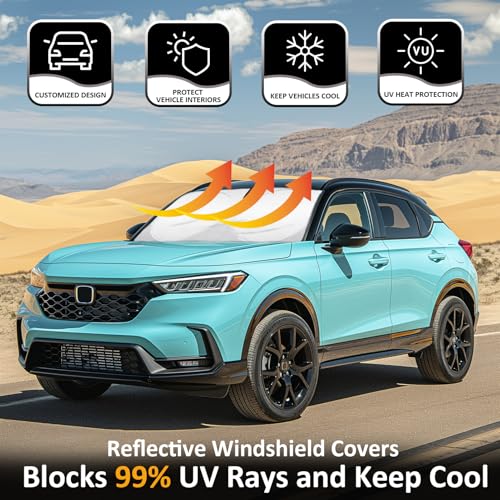 INSAUTO Sunshade for Honda CRV 2017-2022 Sun Shade Fit HR-V CR-V LX EX EX-L, Sport Hybrid, Sport Touring Hybrid SUV Accessories Front Window Shield Sun Visor Protector Foldable Windshield Cover Block UV Rays - Image 2