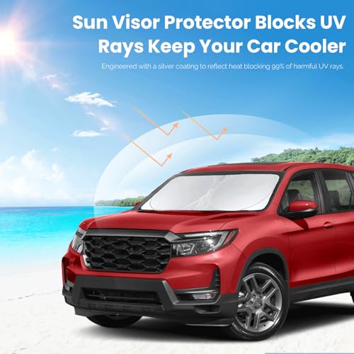INSAUTO Sunshade for Honda CRV 2017-2022 Sun Shade Fit HR-V CR-V LX EX EX-L, Sport Hybrid, Sport Touring Hybrid SUV Accessories Front Window Shield Sun Visor Protector Foldable Windshield Cover Block UV Rays - Image 4