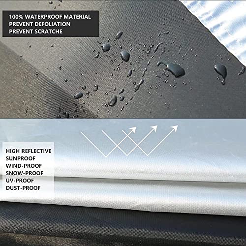 Coverado SUV Car Cover Waterproof All Weather for Automobiles, Outdoor Full Size Cover 210D Rain Sun UV Dust Protection Car Cover with PU Waterproof Seal Tapes, Universal Fit for SUV (206"-215") - Image 3