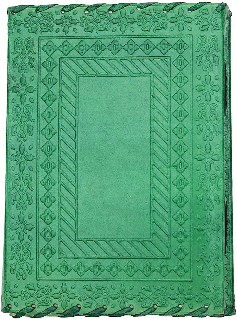 Tuzech Jornal Leather Diary to Write Poems, Notebook Personal Memoir for Office Home Unlined Paper Best Present Art Sketchbook Travel Daily Use with Lock&Key (Green, 7 Inches-5 Inches) - Image 4