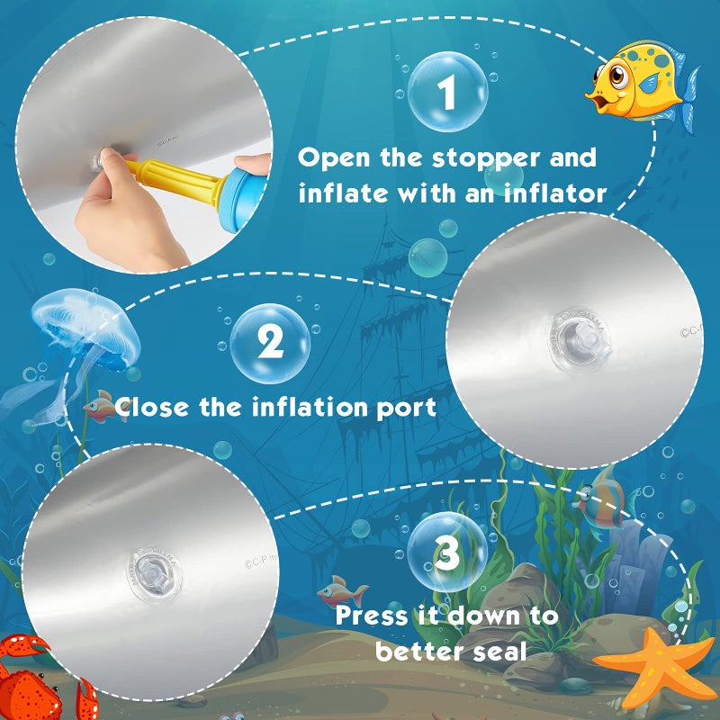 Zhanmai Inflatable Shark Float Pool Toy 40 Inch PVC Large Shark Birthday Party Decorations for Baby Kids, Under The Sea Theme, Ocean Marine Beach (2 Pieces) - Image 3