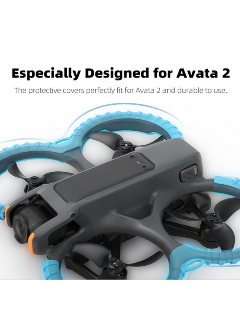 Generic - For DJI Avata 2 Drone Protective Bumper Propeller Guard Anti Collision Impact Protector Shock Absorbing Silicone Fortress Design Quick Installation No Tools Needed High Strength Safe Flight Accessories - Image 1