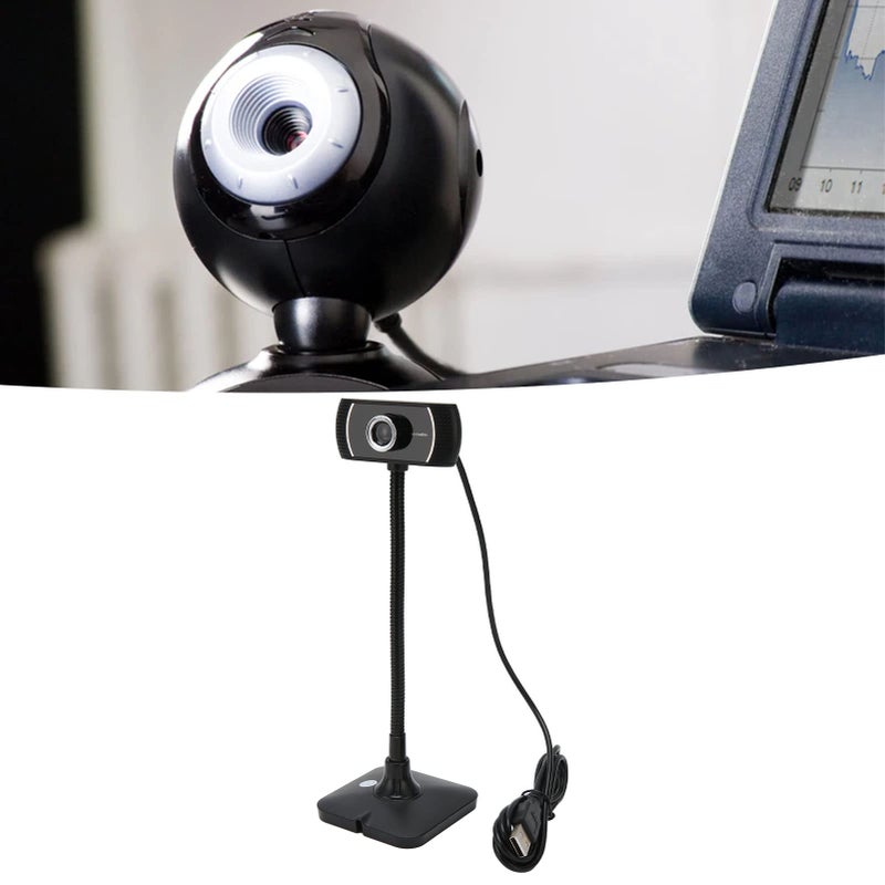 Manual Focus HD Webcam with Microphone 360 Degree Rotation for Video Call Streaming Conference - Image 4