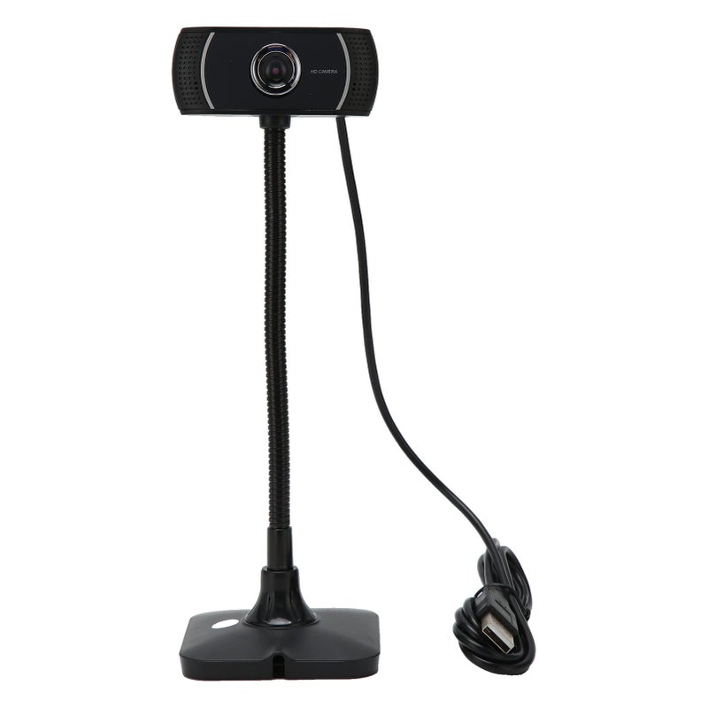 Manual Focus HD Webcam with Microphone 360 Degree Rotation for Video Call Streaming Conference - Image 2