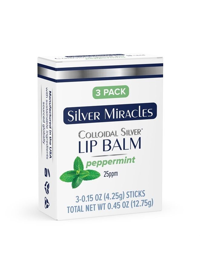 Silver Miracles Colloidal Silver Lip Balm - TUBE - 3 Pack