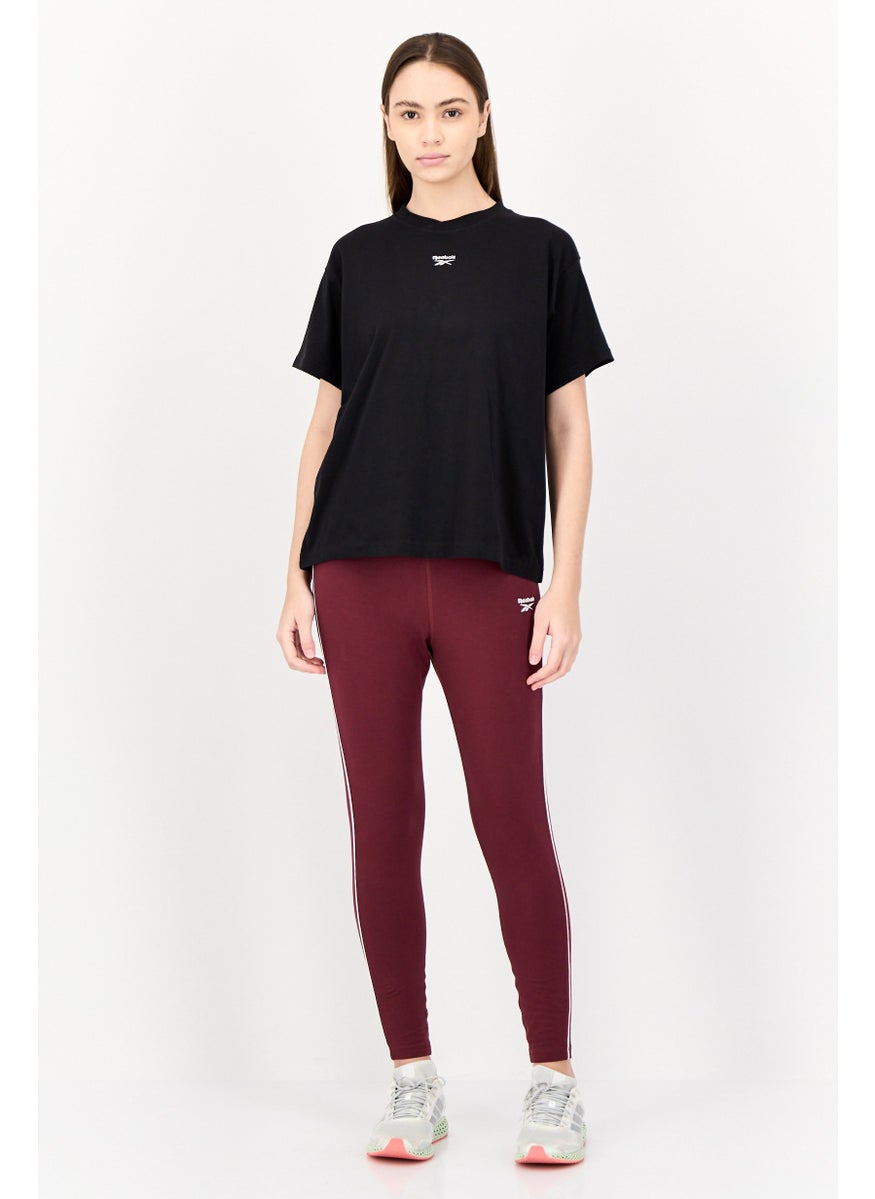 Reebok Women Sportswear Fit Embroidered Logo Short Sleeves Outdoor T-Shirt, Black  - Image 4