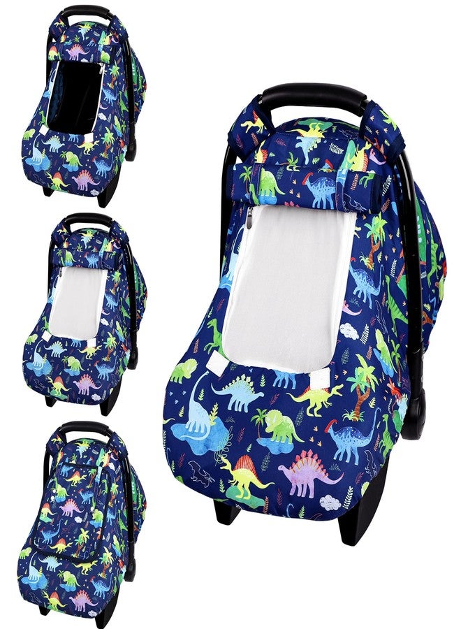 DAYEEBALL Baby Car Seat Cover, Windproof Carseat Cover for Infant Boys, Infant Breathable Carseat Canopy, Compatible with Most Baby Car Seat, Dinosaur - Image 1