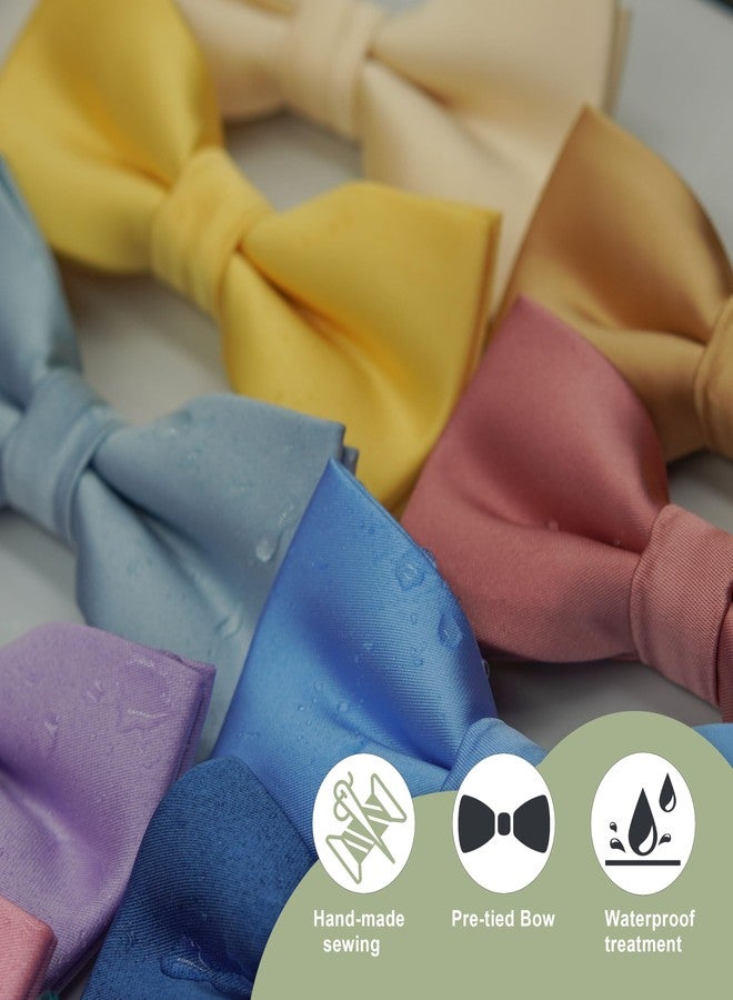 BEWDIO Sage Green Baby Bow Tie, Pre Tied Solid Bow Ties for Boys Toddler Kids Bowties with Pocket Square Set (73-09) - Image 2