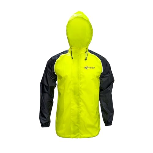 Raida Drymax Rain Jacket | Waterproof Zipper Pockets | Light Weight & Heavy Duty | Motorcycling | Cycling | Trekking (S, Hiviz) - Image 1