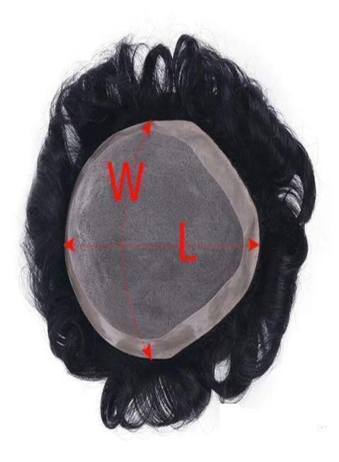 Stylazo Fine Monofilament Human Hair Toupee Hair Patch/Hair System/Hair Pieces/Wigs For Men And Boys (10x7, Black) - Image 4