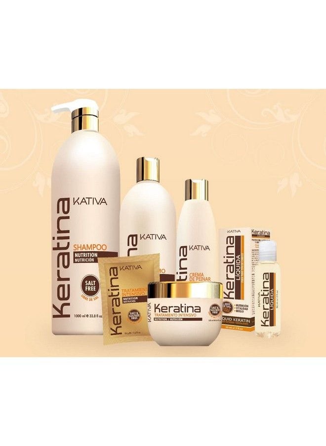Kativa Keratin Conditioner 8.45 Fl Oz Rebuild & Strengthen Damaged Hair With Hydrolyzed Keratin & Ceramides For Soft Shiny And Nourished Hair Sulfate Free Gluten Free Paraben Free Salt Free  - Image 4