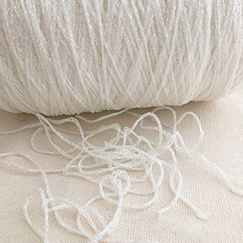 Clisil 100g DIY White Lurex Thread Shining Yarn Glitter Metal Fancy Sparkle Yarn for Crochet Knitting Sweater Scarf Bag Accessory - Image 1