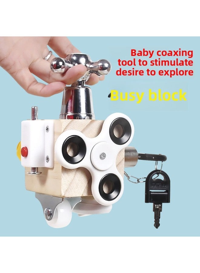 Baby Busy Board Montessori Children's Educational 2-year-old 3 Early Education Box Montessori Teaching Aware Busy Block Unlock Toy-Color:Classic Busy Block  - Image 2