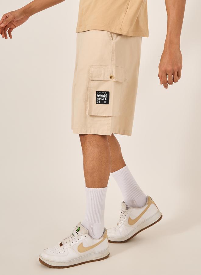 Styli Styli Rip Stop Cargo Oversized Shorts with Pocket Badge Detail  - Image 1