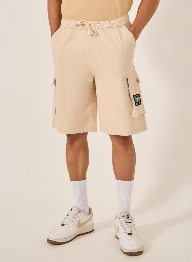 Styli Styli Rip Stop Cargo Oversized Shorts with Pocket Badge Detail  - Image 3