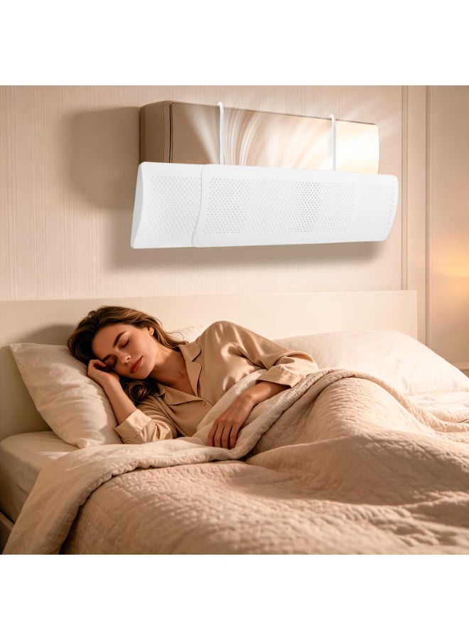 Air Conditioner Deflector, Anti-Direct Blowing Windshield, Adjustable Angle, No-Punching Installation, 58-95cm, White - Image 2