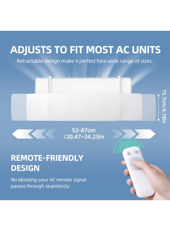 Air Conditioner Deflector, Anti-Direct Blowing Windshield, Adjustable Angle, No-Punching Installation, 58-95cm, White - Image 3