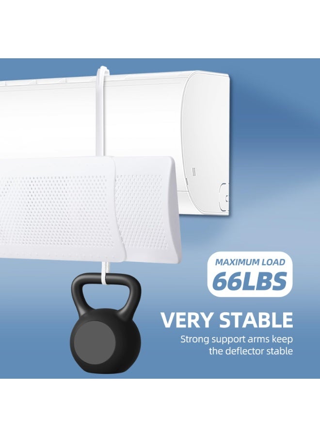 Air Conditioner Deflector, Anti-Direct Blowing Windshield, Adjustable Angle, No-Punching Installation, 58-95cm, White - Image 5