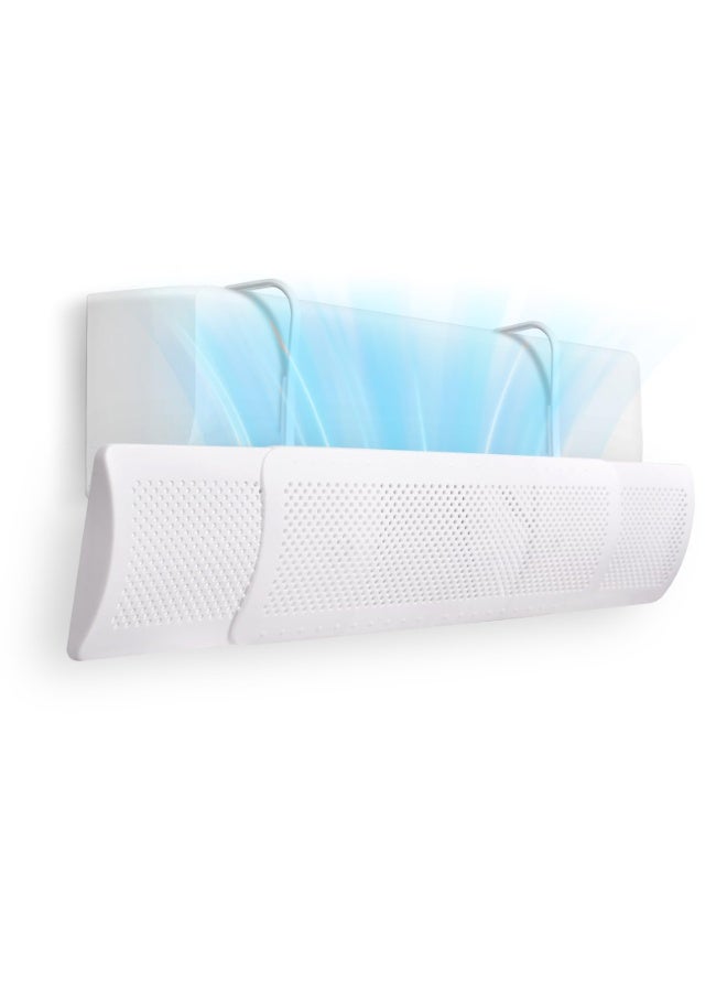 Air Conditioner Deflector, Anti-Direct Blowing Windshield, Adjustable Angle, No-Punching Installation, 58-95cm, White - Image 1