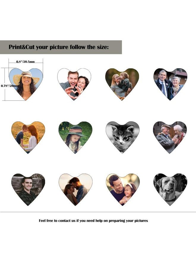 PHOCKSIN Silver Heart Locket Keychains for Women Gold Locket Key Chain Personalized Black Locket Keychain Mothers Day Gifts, 05.heart Silver Pawprint, M - Image 3