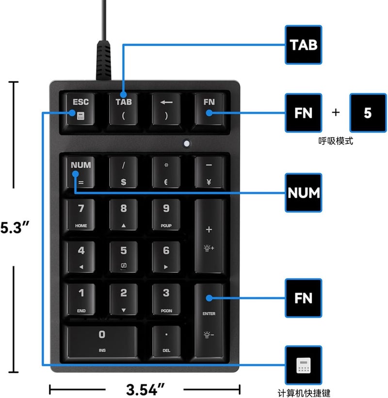 Numeric Keypad – ABS 13.5 x 9 x 3.5 cm | K21 Numeric Keypad | Wired Numeric Keypad for Computers, Laptops, Office, Home, Data Entry, Accounting, Gaming, Productivity, Study - Image 5