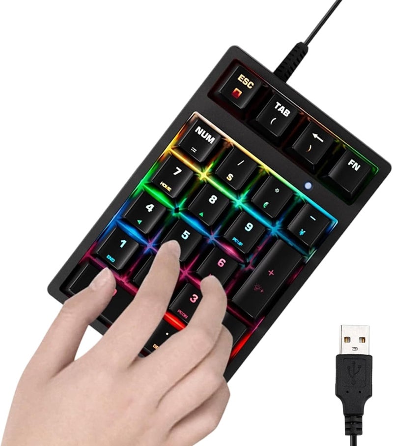 Numeric Keypad – ABS 13.5 x 9 x 3.5 cm | K21 Numeric Keypad | Wired Numeric Keypad for Computers, Laptops, Office, Home, Data Entry, Accounting, Gaming, Productivity, Study - Image 1