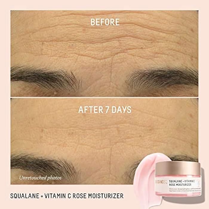 BIOSSANCE Squalane + Vitamin C Rose Face Moisturizer – Antioxidant-Rich Day/Night Face Lotion – Hydrates and Smooths Fine Lines – Even Skin Tone & Reduce Discoloration – For Radiant Skin, 1.69 Fl Oz - Image 3