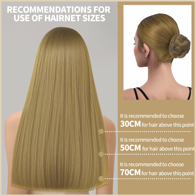 Teenitor Hair Nets Invisible Elastic Edge Mesh and Bobby Pins Set,40 Pieces HairNets, 80 Pieces U Shaped Pins for Ballet Bun,3 Size, Blonde - Image 5