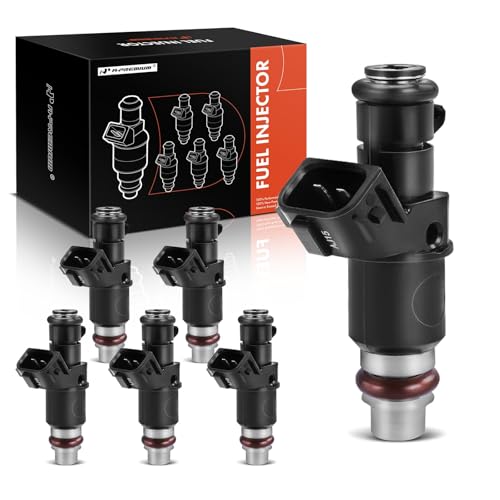 A-Premium Fuel Injectors Compatible with Honda Accord 2003-2007, Pilot 2005-2011, Odyssey 2005-2017, Ridgeline 2006-2014 & Acura MDX, TL & Saturn Vue, 3.0L 3.5L, Set of 6, Replace# 8001492N - Image 1