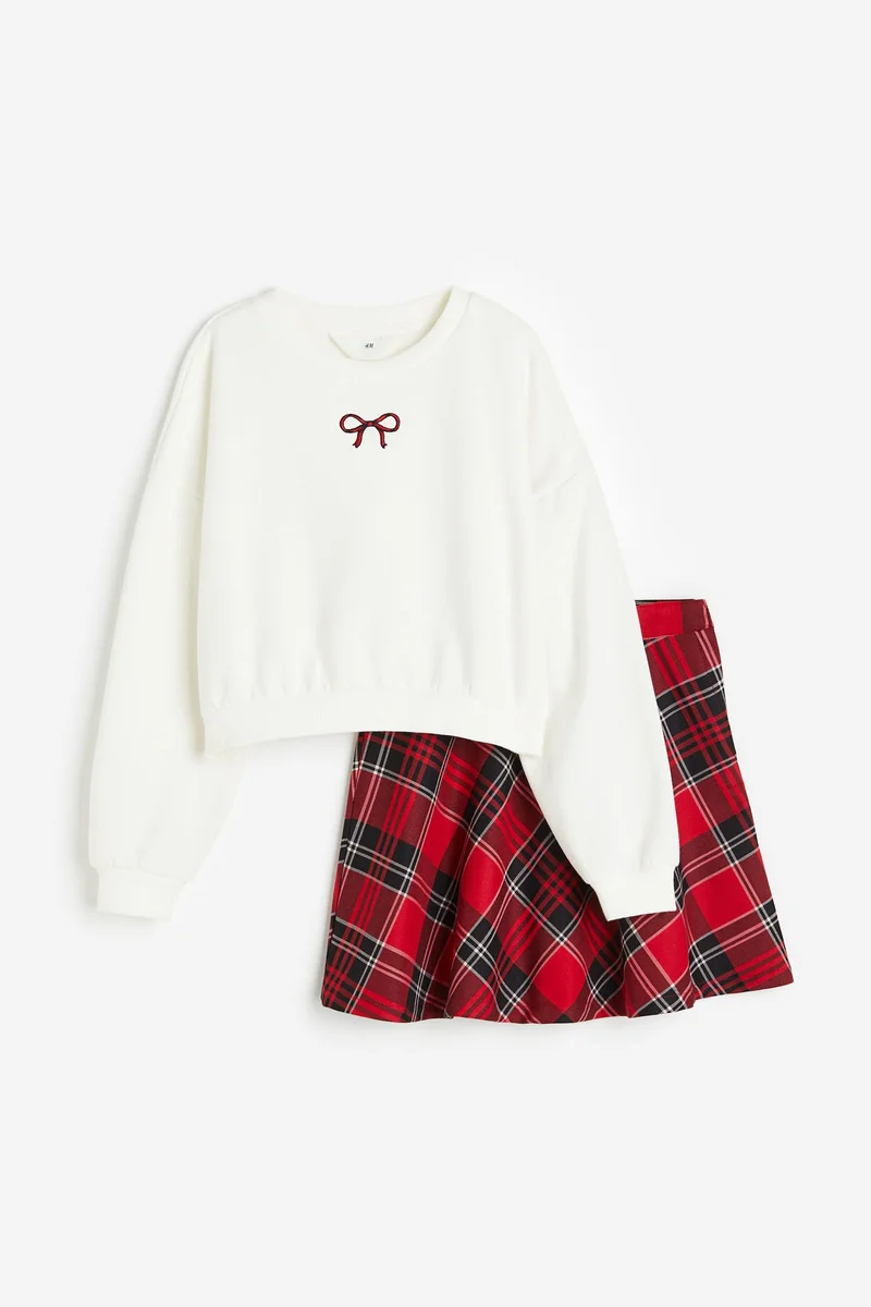H&M 2-piece sweatshirt and skirt set
