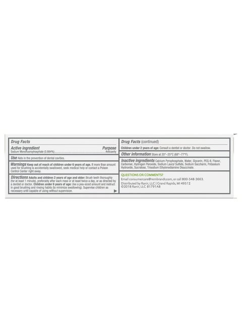 Rembrandt Deeply White + Peroxide Whitening Toothpaste, Peppermint Flavor, 3.5-Ounce (Pack of 2) (Packaging may Vary)