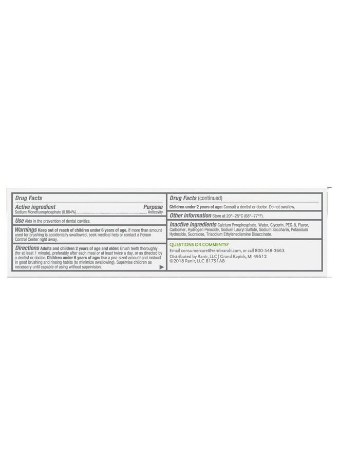 REMBRANDT - Rembrandt Deeply White + Peroxide Whitening Toothpaste, Peppermint Flavor, 3.5-Ounce (Pack of 2) (Packaging may Vary) - Image 1
