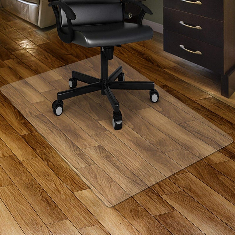 Kuyal Clear Chair mat for Hardwood Floor 46 x 60 inches Transparent Floor Mats WoodTile Protection Mat for Office Home 46 X 60 Rectangle