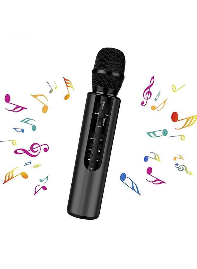 Flash Hawk Multifunction Portable 2-in-1 Bluetooth Karaoke Microphone & Speaker, with Vocal Reverb, 2000mAh, K3, Black - Image 1