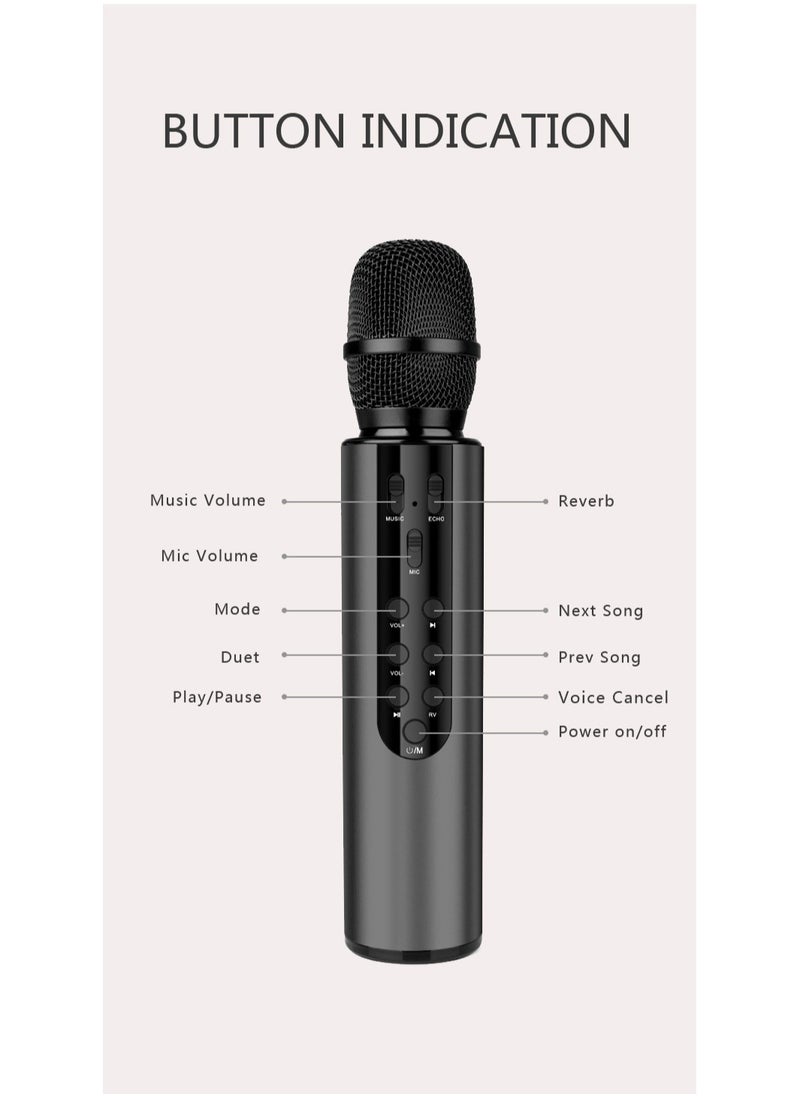 Multifunction Portable 2-in-1 Bluetooth Karaoke Microphone & Speaker, with Vocal Reverb, 2000mAh, K3, Black - pzsku/Z2945895546E423620D30Z/45/_/1709111616/370b38d9-8d9a-48ea-bad5-368650cf4a42