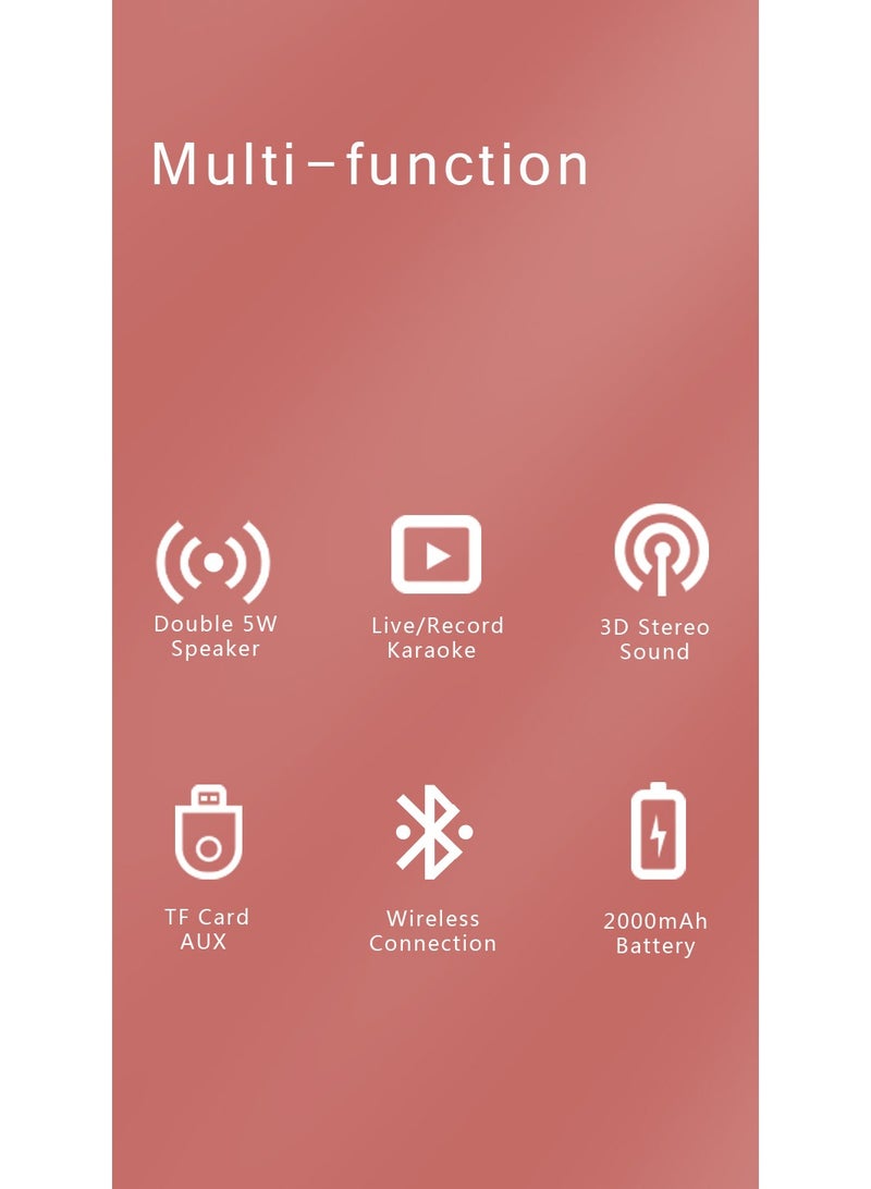 Flash Hawk Multifunction Portable 2-in-1 Bluetooth Karaoke Microphone & Speaker, with Vocal Reverb, 2000mAh, K3, Black - Image 4