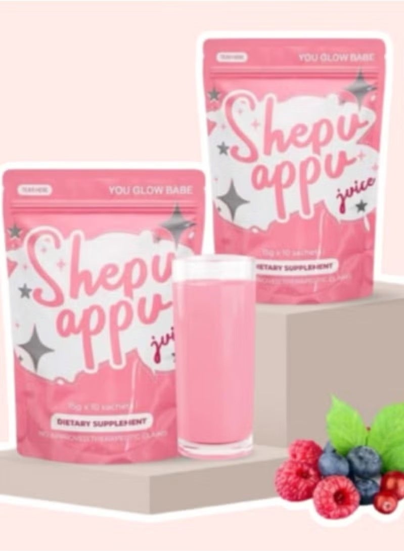 You Glow Babe Shepu Appu Juice Powder – 2 Packs (15g x 10 Sachets Each) | Refreshing Herbal Drink Mix - Image 1