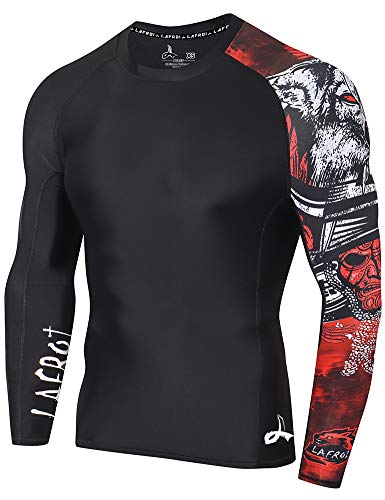 LAFROI Men's Long Sleeve UPF 50+ Baselayer Skins Performance Fit Compression Rash Guard-CLYYB Asym Warrior Size XXXL - Image 1