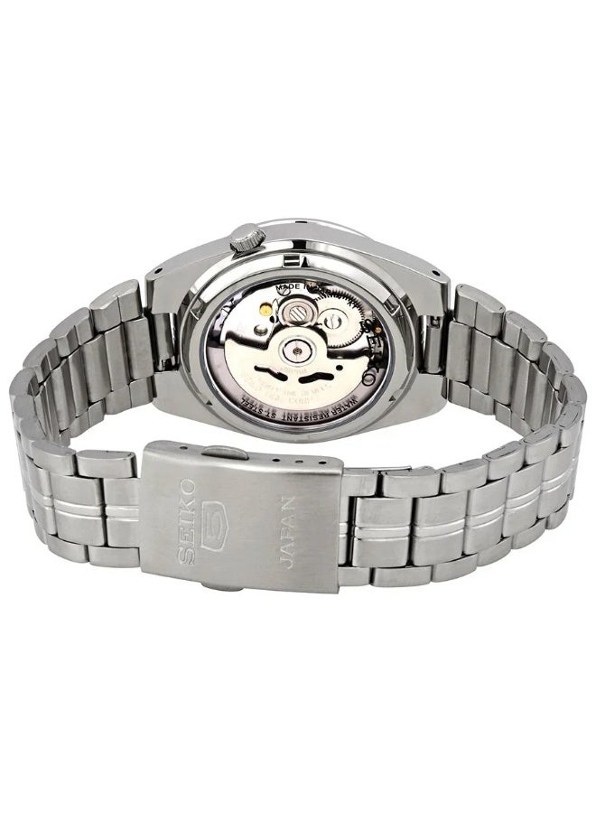 Seiko 5 SNK563J1 Automatic Men's Watch with Blue Dial Stainless Steel Bracelet Day Date Display Hardlex Crystal and 30M Water Resistance - Image 4