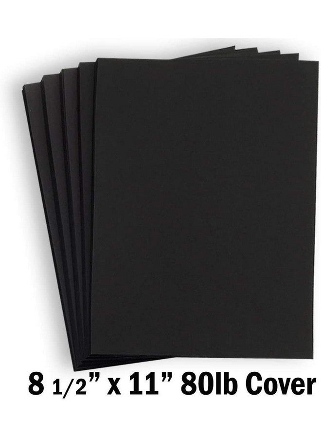 Hamilco Black Colored Cardstock Thick Paper 8 1/2 X 11" Heavy Weight 80 Lb Cover Card Stock For Scrapbook Craft Calligraphy Or Chalkboard Papers For Printer 50 Pack - Image 2