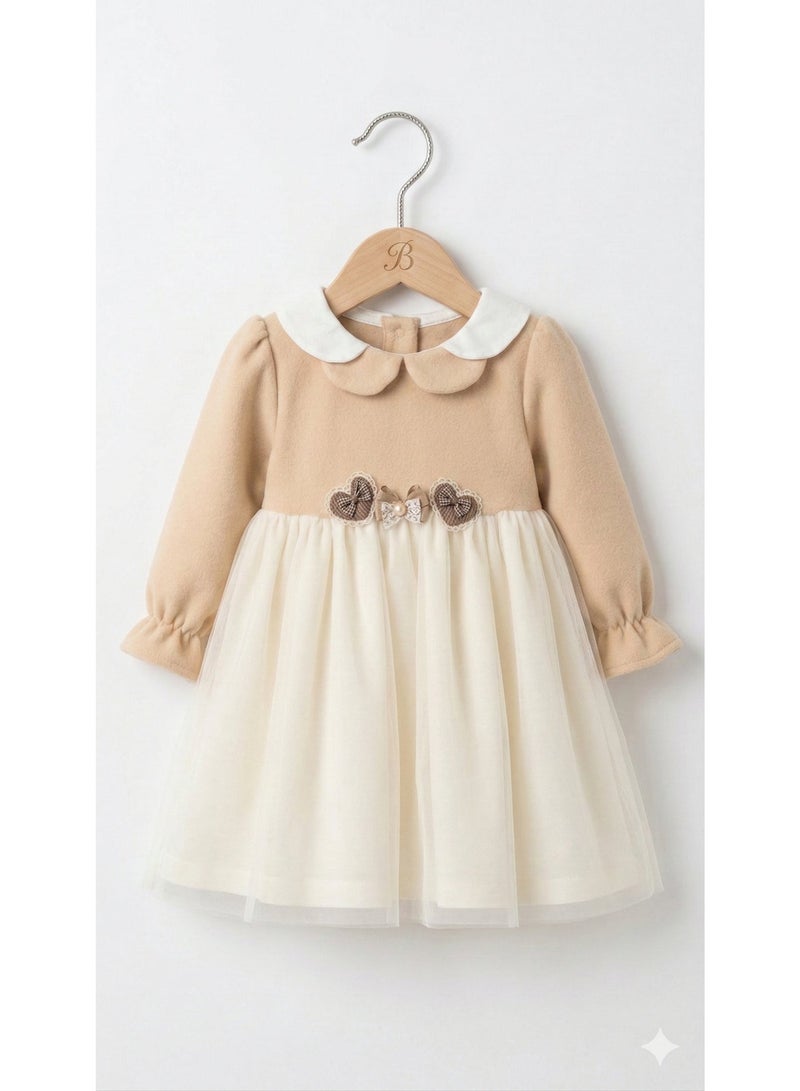 Cloud Fashion Beige Tulle Dress - Image 3
